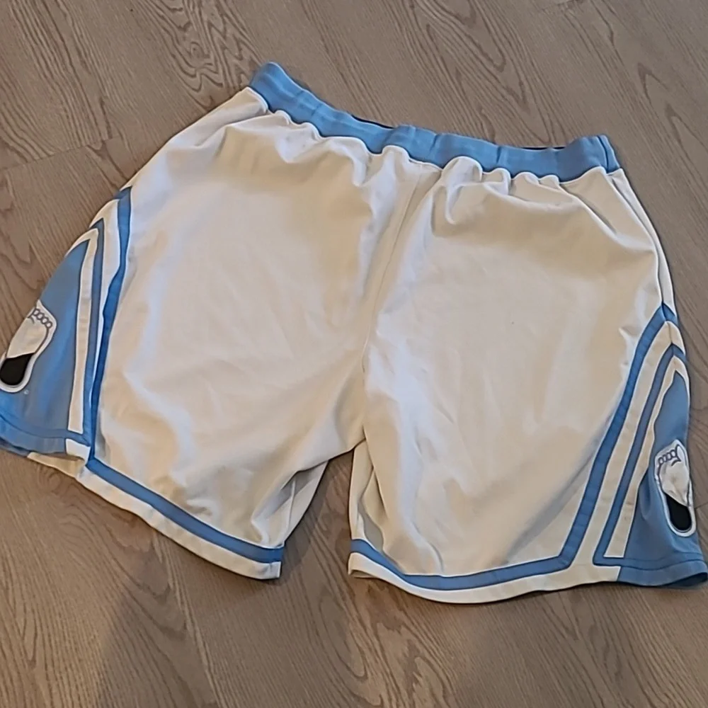 Jordan White and Light Blue Athletic Shorts